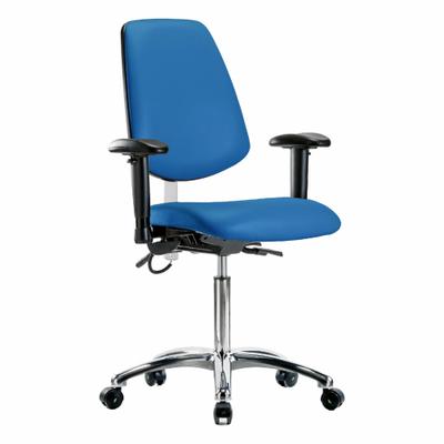 APPROVED VENDOR Task Chair: Vinyl, Arms Included, Ht Range 21 1/2 in to 29 in, 18 1/2 in Seat Wd - Vinyl ESD Chairs