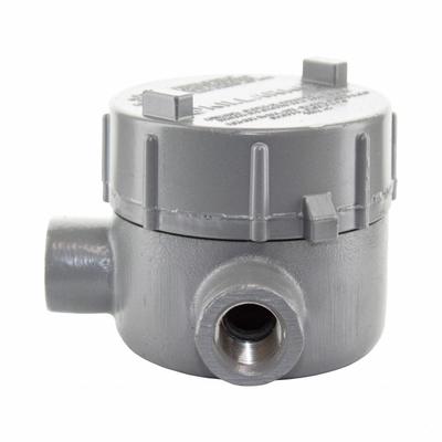 HUBBELL KILLARK Conduit Outlet Body: Aluminum, GE, 1/2 in Trade Size, L Body - L Round Body - 90° Elbow Type