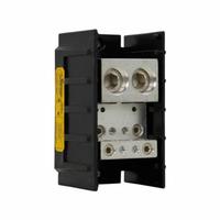 BUSSMANN Power Distribution Block: Open, Lug, Lug, 2 AWG – 600 kcmil For Line Side Wire Sizes (MPN 16528-1). Key specifications — attr1361688: Surface; attr1308686: BUSSMANN; attr1361672: Copper.