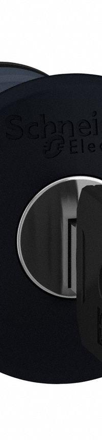 SCHNEIDER Mushroom Head Push Button: Black, 22 mm Mounting Size, Non-Metallic, Maintained (MPN ZB5AS12). Key specifications — Brand: SCHNEIDER; Action: Maintained; Series: XB5; Push Button Material Type: Non-Metallic.