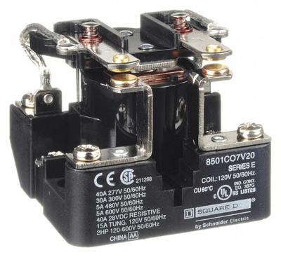 SCHNEIDER Open Power Relay: Surface Mounted, 30 A Current Rating, 120V AC, DPST-NO - Surface-Mounted Relays