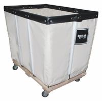 ROYAL BASKET TRUCKS Basket Truck: 14.9 cu ft, 600 lb, 36 in L x 26 in W x 27 1/2 in H, White, Wood (MPN G12-CCW-PMA-3UNN). Key specifications — Brand: ROYAL BASKET TRUCKS; Liner Color: White; Caster/Wheel Configuration: (4) Swivel; Assembled/Unassembled: Assembled.