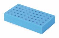 Tube Rack: Foam, Blue, (50) Tubes (MPN 30400239). Key specifications — Material: Foam; Color: Blue; Product Type: Test Tube Rack; Total Holding Capacity: (50) Tubes; Brand: OHAUS.