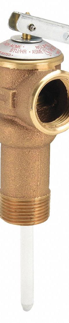 CASH ACME Temperature and Pressure Relief Valve: Section IV ASME Section, MNPT x FNPT, Cast Bronze (MPN 18821-0150). Key specifications — Brand: CASH ACME; Body Material: Cast Bronze.