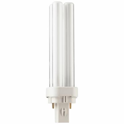 PHILIPS Compact Fluorescent Bulb: 2-Pin (GX23-2), PL-C, Fluorescent, 3500K - CFL Double Twin-Tube Plug-In Lamps