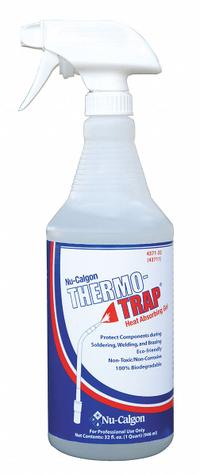 NU-CALGON Heat Protective Barrier: 1 qt Size, Spray Bottle, Gel, Clear (MPN 4371-32). Key specifications — Brand: NU-CALGON; Compound Color: Clear; Form: Gel; Container Type: Spray Bottle.