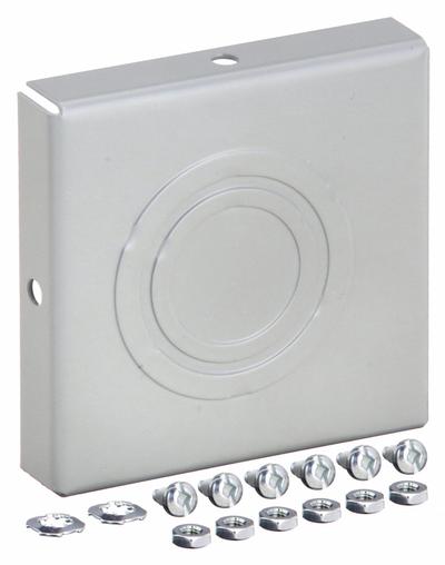 HOFFMAN Wireway Closure Plate: 4 in Wd, 4 in Ht, 16 ga Gauge, 1, With Knockouts - End Caps for Indoor Wireways