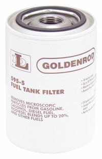 GOLDENROD Fuel Filter: Particulate, Disposable Canister, Particulate, 10 micron Filter Rating (MPN 595-5). Key specifications — Compatible Grainger Part Number: 3MMF8; Brand: GOLDENROD; Body Material: Steel/Zinc; Compatible Manufacturer Model Number: 595; Series: 595.