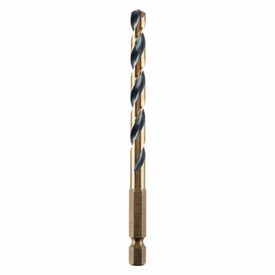 DEWALT Hex Shank Drill Bit: 1/4", 135° Split Point, Black & Gold HSS - Dewalt Impact Ready Drill Bits