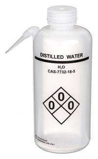 APPROVED VENDOR Wash Bottle: 750 mL, Distilled Water, Wide, Integrated Spout Spout, White (MPN 24J891). Key specifications — Vented/Nonvented: Vented; Body Color: White; Brand: APPROVED VENDOR; Imprinting Group: Waters.
