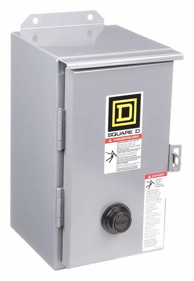 SQUARE D Magnetic Motor Starter: Non-Reversing, 3 Poles, NEMA Size 0, 18 A - Enclosed Non-Reversing Starters with Thermal Overloads
