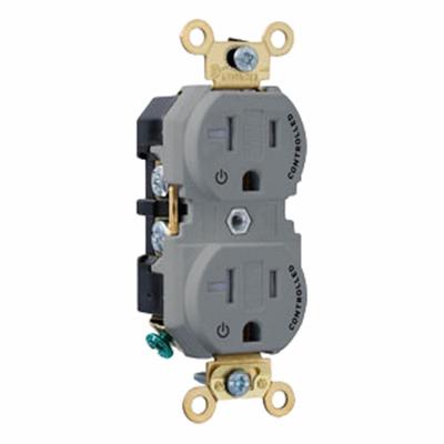 LEVITON Duplex Receptacle Outlet: Duplex, 5-20, Gray, 125V AC, 20 A - General Purpose Receptacles