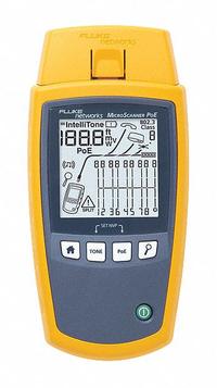 FLUKE NETWORKS Cable Tester Kit: MicroScanner, Base Model + IntelliTone Probe, Remote ID Kit (MPN MS-POE-KIT). Key specifications — Manufacturer Part Number: MS-POE-KIT; Alert Type: Digital Display; Compatible Cable Type: Twisted Pair; Data Safe Monitor: Yes; Display Screen Type: LCD with Backlight; Includes: IntelliTone Pro 200 Probe; Product Type: Cable Tester Kit; Calibration Certificate: Not Included.