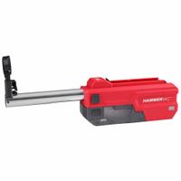 MILWAUKEE Dedicated Dust Extractor: On-Tool, Self-Contained, 1 1/4 in Max. Dia, 2916-20/2916-22 (MPN 2916-DE). Key specifications — attr117716: 2916-22; attr117710: SDS-Plus; attr117714: Rotary Hammers; attr117719: HEPA; attr117721: (1) Bare Tool, (1) Filter; attr117708: Dust Extraction; attr68812: MILWAUKEE.