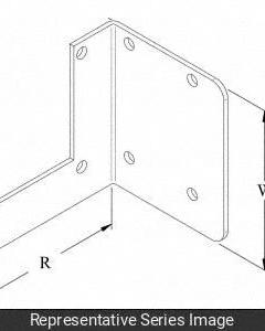 HAMMOND MANUFACTURING Wireway Bracket Hanger: 6 in Wd, 6 in Ht, 8 1/4 in Lg, 5 9/16 in Ht (MPN 1487DL2SS). Key specifications — Brand: HAMMOND MANUFACTURING; Material: Stainless Steel.