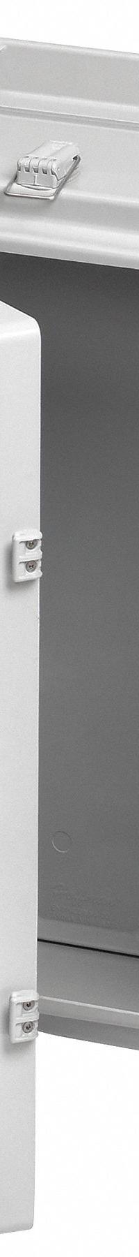 HOFFMAN Enclosure: Fiberglass, 24 in x 24 in x 12 in, NEMA 12/13/3/3R/4/4X, Solid Cover, Hinged (MPN A24H2412GQRLP). Key specifications — Brand: HOFFMAN; Closure Method: Quick Release Latch; Enclosure Material: Fiberglass; Knockouts: Not Included.