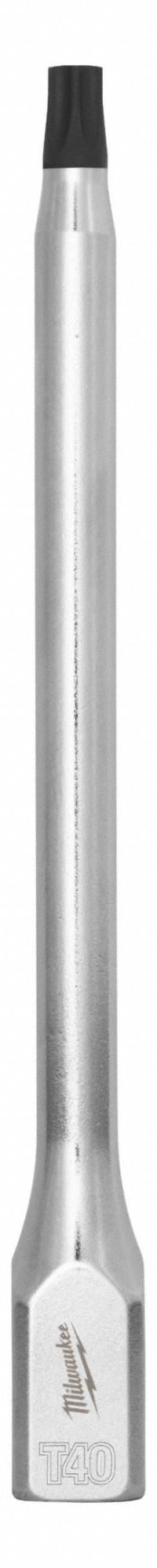 MILWAUKEE Bit Socket: 3/8 in Drive Size, Torx Tip, T40 Tip Size, 6 in Overall Lg, Fixed Insert, Torx (MPN 45-34-1068). Key specifications — attr1213209: Fixed Insert; attr1213211: MILWAUKEE.