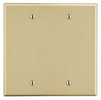 HUBBELL Wall Plate: Blank, 2 Gang, Ivory - General Purpose Wall Plates