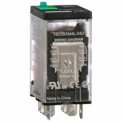 SCHNEIDER General Purpose Relay: Socket Mounted, 15 A Current Rating, 24V DC, DPDT - Socket-Mounted Relays