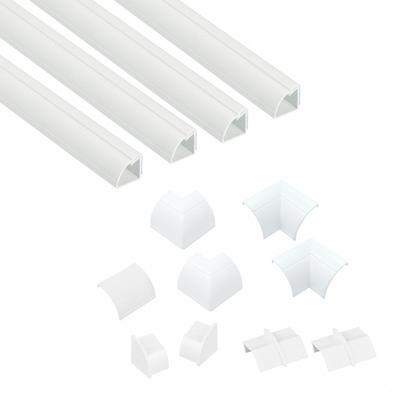 D-LINE Hinge and Click Lock: Quarter Round, 7/8 in Wd, 7/8 in Ht, 60 in Lg, Plastic - Half- & Quarter-Round Cable Concealer Strips