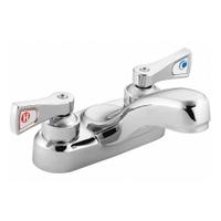 MOEN Low Arc Bathroom Faucet: M-Dura, Brass, Chrome Finish, 0.5 gpm Flow Rate, Centerset, Arc, Lever (MPN 8210F05). Key specifications — Includes: Mounting Hardware; Brand: MOEN; Series: M-Dura.