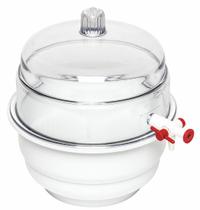 Vacuum Desiccator: Vacuum, Round, 0.2 cu ft Capacity, Polycarbonate, 9 1/8 in Overall Dia, Lid (MPN F42020-0000). Key specifications — Includes: Lid; Material: Polycarbonate; Brand: SP SCIENCEWARE; Desiccator Shape: Round.
