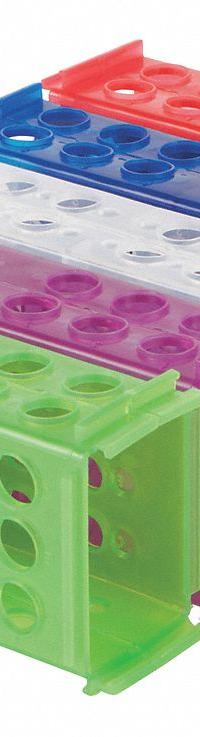Tube Rack: Polypropylene, Multicolor, 12 Compartments, Benchtop (MPN 120683). Key specifications — Material: Polypropylene; Mounting Location: Benchtop; Color: Multicolor; Product Type: Test Tube Rack; Total Holding Capacity: (18) Wells (Side D); Brand: HEATHROW SCIENTIFIC.