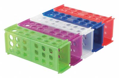 HEATHROW SCIENTIFIC Tube Rack: Polypropylene, Multicolor, 12 Compartments - Lab Storage Racks