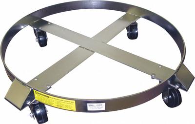 APPROVED VENDOR Drum Dolly: 900 lb Load Capacity, For 30 gal Container Capacity, Round - Cross-Brace Drum Dollies with Support Ring
