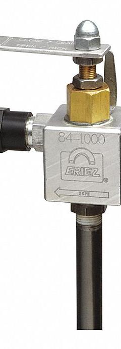 ERIEZ Coolant Mixer: Venturi, 10 gpm, 1:4 Max. Mixing Ratio, 2%to 20% Dilution Range, 1/2 in NPT (MPN 84-1020). Key specifications — Maximum Mixing Ratio: 1:4; Mixer Type: Venturi; Brand: ERIEZ; Includes: Swivel Garden Hose Adapter.