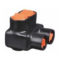 BLACKBURN Multitap Connector: 2 Port, Single-Sided Entry, 6 AWG – 500 kcmil Wire Size, Black (MPN AMT500). Key specifications — Body Material: Aluminum; Brand: BLACKBURN.