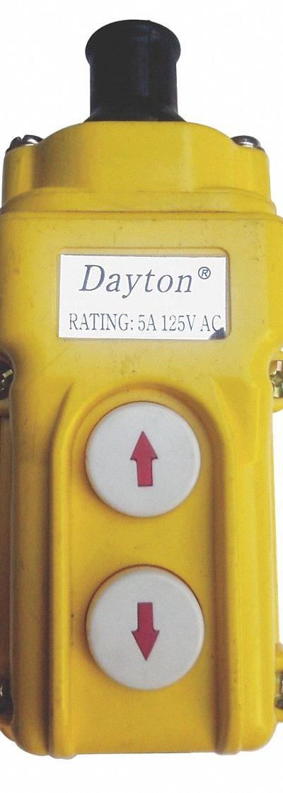 DAYTON Pendant Station: Electric Chain Hoists, Dayton Single Speed, 2GXJ6 - Pendant Control Stations for Hoists