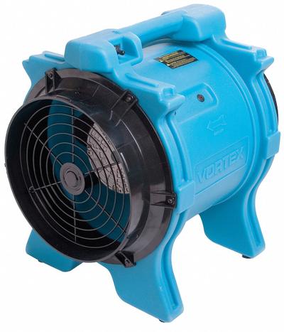 DRI-EAZ Axial Blower: 2,041 cfm, 1 hp, Fixed Frame, 115V AC, 1 Speeds, Blue, Horizontal Only - Portable Fans