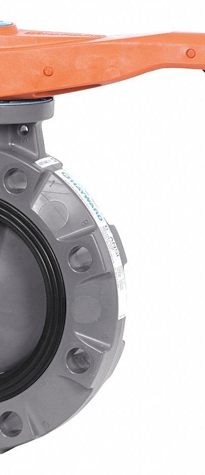 HAYWARD Butterfly Valve: 8 in Pipe Size - Glass-Filled Polypropylene General-Service Butterfly Valves