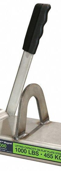 MAG-MATE Lifting Magnet: 1,000 lb Max Load Capacity, 1,000 lb Max Flat Load Capacity, Pry-Off Handle (MPN BL1000). Key specifications — Brand: MAG-MATE; Manufacturer Part Number: BL1000.