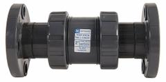 HAYWARD Check Valve: Ball, Inline Valve Body, PVC, 6 in Pipe Size, Flange x Flange, For Water Media (MPN TC1600F). Key specifications — Ball Material: PVC; Brand: HAYWARD.