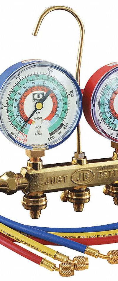 JB INDUSTRIES Manifold Gauge Kit: 2 Valves - Analog Manifold Gauge Kits
