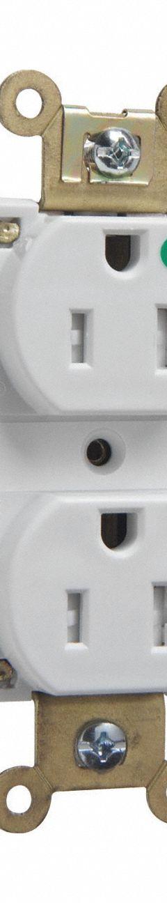 PASS & SEYMOUR Receptacle: Hospital Grade, Duplex, 5-20R, White, 125V AC, 20 A, 2 Pole / 3 Wire (MPN PTTR63HW). Key specifications — attr1367147: PASS & SEYMOUR.