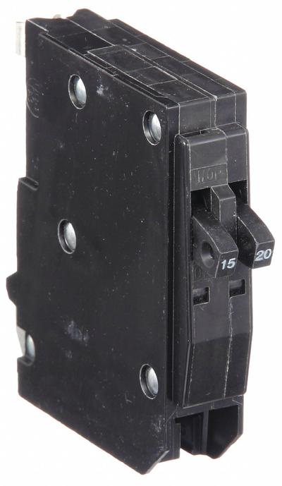 SQUARE D Miniature Circuit Breaker: 15/20 A, 120/240V AC, Single Phase - QOT Series, Plug-In Square D Miniature Circuit Breakers