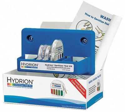 HYDRION Chlorine Test: Chlorine, 10 to 200 ppm Chlorine, Wall Mount, 7 1/2 in Overall Lg - Single-Parameter Test Strips