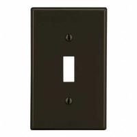 HUBBELL Wall Plate: Toggle, 1 Gang, Brown, Midsize Size (MPN PJ1). Key specifications — Brand: HUBBELL; Material: Polycarbonate.