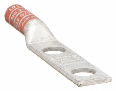 BURNDY Compression Lug: For 3/0 AWG, Stranded Wire, 1/2 in Stud Size, Long - Two-Hole Compression Lugs