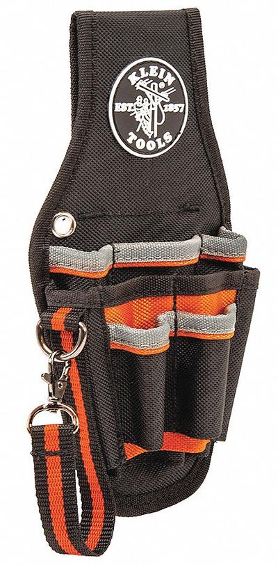 KLEIN TOOLS Tool Pouch: For 2 in Belt Wd - Max, 9 Pockets, Black - Nylon Tool Pouches