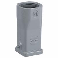 HARTING Rectangular Connector Hood: Size 3 A, Top, Single-Entry, M25 Cable Entry, Zinc Die-Cast (MPN 19200031445). Key specifications — IP Rating: IP65; Size Designation: 3 A; Cable Entry Thread Size: M25; Seal Material: NBR; Locking Type: Single Lever; Brand: HARTING; Primary Material: Zinc; Operating Temperature Range: -40 to 125 Degrees C.