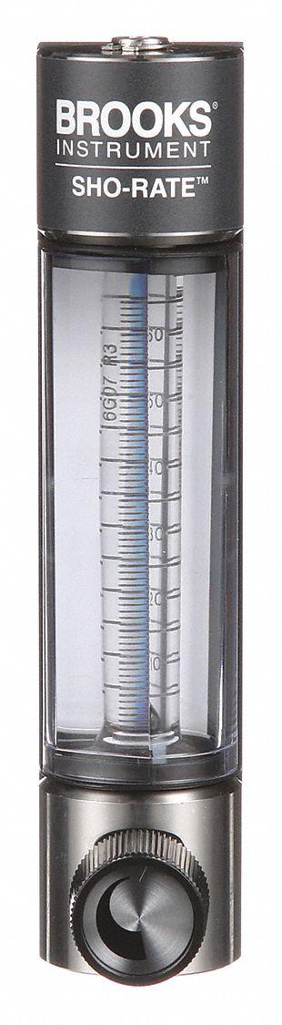 BROOKS Mechanical Flowmeter: Flow Meter, Scale, Variable Area, Panel Mount, Vertical - Panel-Mount Flowmeters for Air & Water