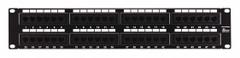 MONOPRICE Patch Panel: Flat, 2 Rack Units, 48 Ports, 6, 110 IDC, Steel, 2 3/8 in Overall Ht, 7305. Key specifications — Brand: MONOPRICE; Compatible Cable Performance Category: 6; Material: Steel; _Port Labeling: Front & Rear Numbered; _Rear Termination: 110 IDC; _Shielded: Unshielded.