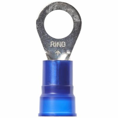 3M Ring Terminal: Blue, Nylon Insulation, 3/8 in Stud Size, 6 AWG to 6 AWG Wire Sizes - Insulated Ring Terminals