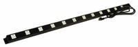 PRO-LINE Electrical Powerstrip: 49 1/4 in Overall Wd, 48 in Overall Dp, Steel, Black (MPN ES48 BLACK). Key specifications — Operating Voltage: 120 V; Color: Black.