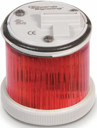EDWARDS SIGNALING Tower Light Module: Flashing/Steady, 24V AC/24V DC, Red, 48 mm Overall Dia (MPN 248LEDMR24AD). Key specifications — Brand: EDWARDS SIGNALING; Compatible with Series: 200 Class; Lens Color: Red; Operating Voltage: 24V DC; Manufacturer Part Number: 248LEDMR24AD.