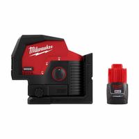 MILWAUKEE Laser with Battery: 2 Lines and 2 Dots, Green Beam, 0 Planes, +/- 1/8 in @ 33 ft Accuracy (MPN 3622-20, 48-11-2430). Key specifications — attr935979: M12; attr934757: MILWAUKEE; attr936112: +/- 1/8 in @ 33 ft; attr936114: Electronic Self-Leveling; attr935981: (1) Bare Tool.